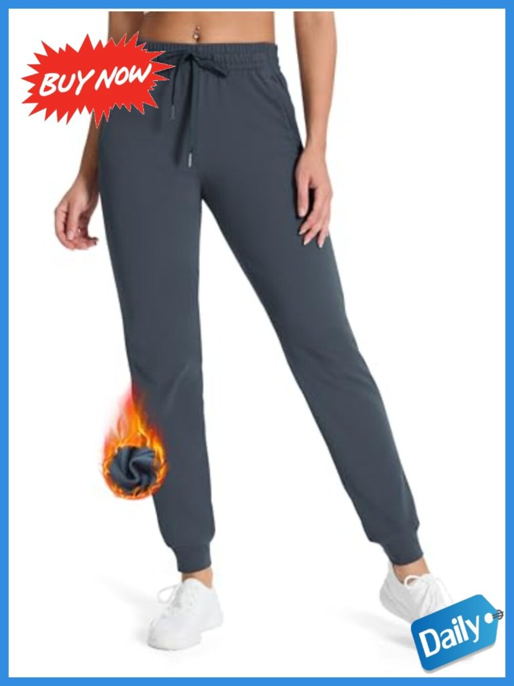 SEVEGO Tall Fleece Lined Joggers Water Resistant Thermal Sweatpants